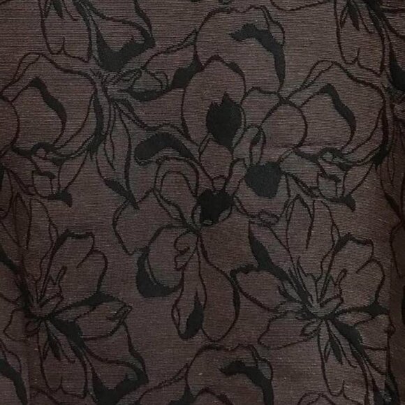 Cute Jones Studio Sleeveless Sheath dress. Brown with Black Floral Pattern - Picture 8 of 14